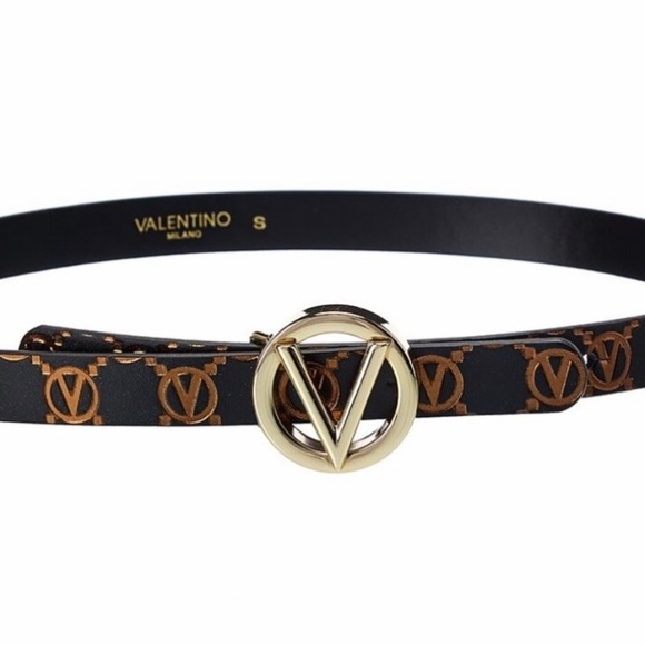 Valentino by Mario Valentino belt leather small monogram size L NWT